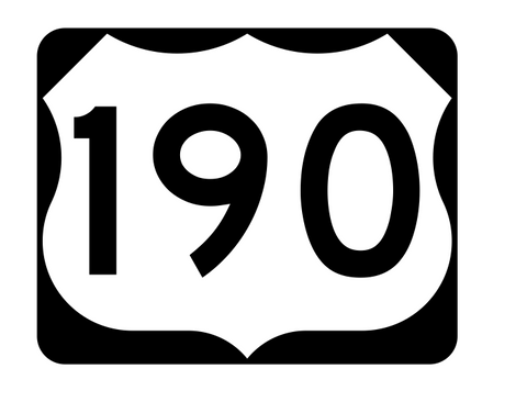 US Route 190 Sticker R2134 Highway Sign Road Sign - Winter Park Products
