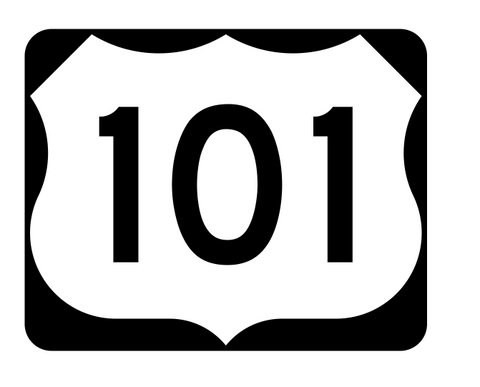 US Route 101 Sticker R1957 Highway Sign Road Sign - Winter Park Products