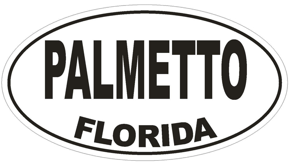 Palmetto Florida Oval Bumper Sticker or Helmet Sticker D1581 Euro Oval - Winter Park Products