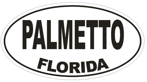 Palmetto Florida Oval Bumper Sticker or Helmet Sticker D1581 Euro Oval - Winter Park Products