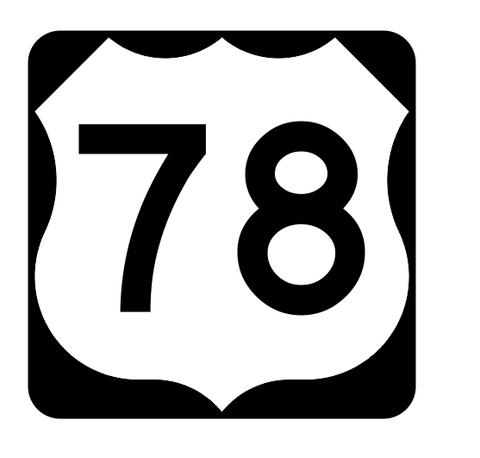 US Route 78 Sticker R1938 Highway Sign Road Sign - Winter Park Products