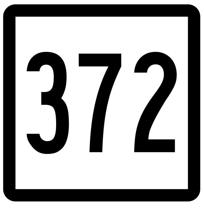Connecticut State Route 372 Sticker Decal R5257 Highway Route Sign
