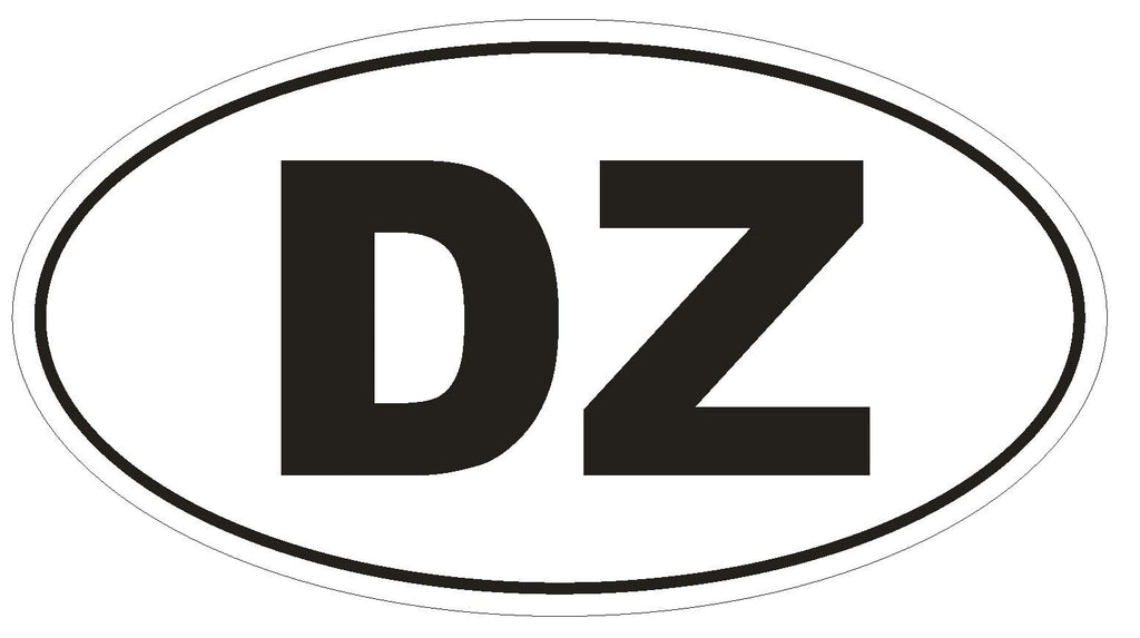 DZ Algeria Oval Bumper Sticker or Helmet Sticker D2077 Euro Oval Country Code - Winter Park Products