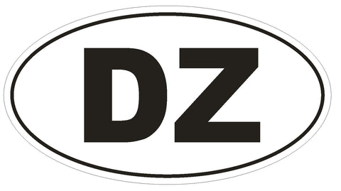DZ Algeria Oval Bumper Sticker or Helmet Sticker D2077 Euro Oval Country Code - Winter Park Products
