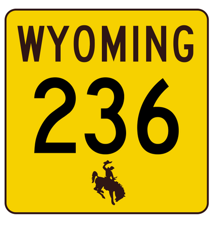 Wyoming Highway 236 Sticker R3477 Highway Sign