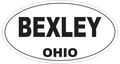 Bexley Ohio Oval Bumper Sticker or Helmet Sticker D6039
