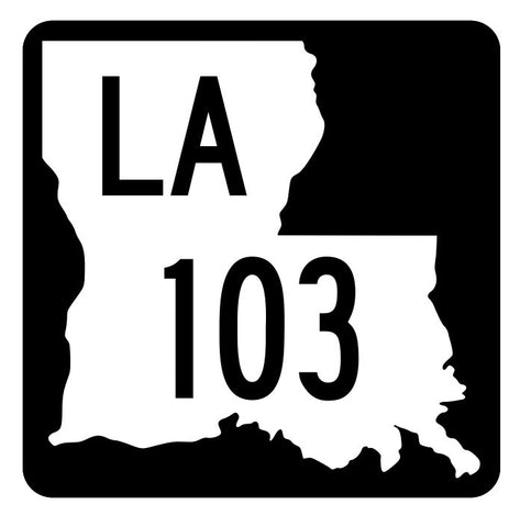 Louisiana State Highway 103 Sticker Decal R5819 Highway Route Sign
