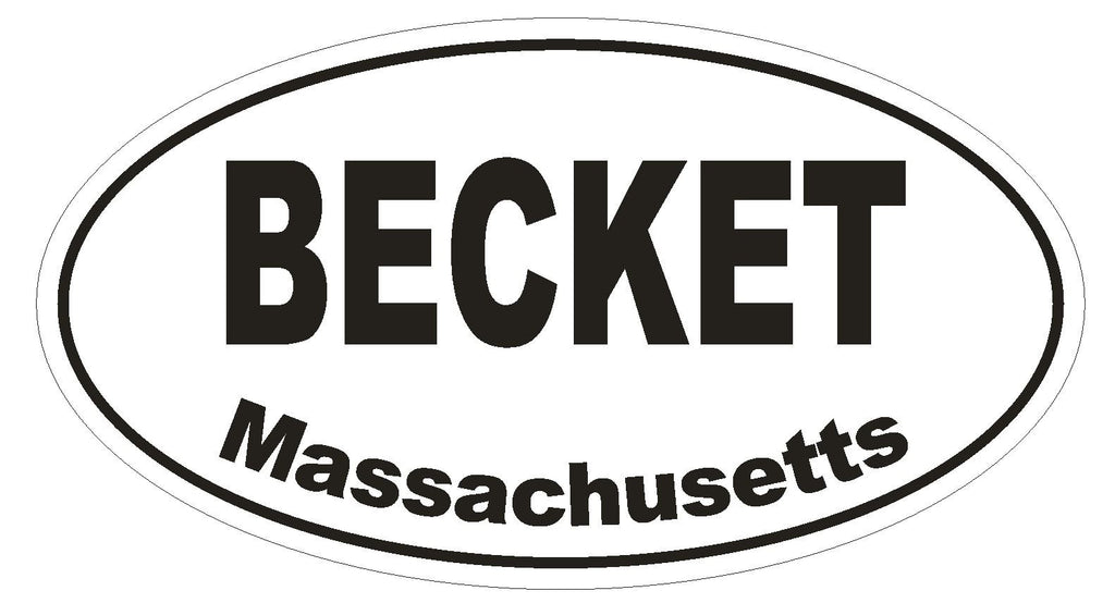 Becket Massachusetts Oval Bumper Sticker or Helmet Sticker D1433 Euro Oval - Winter Park Products