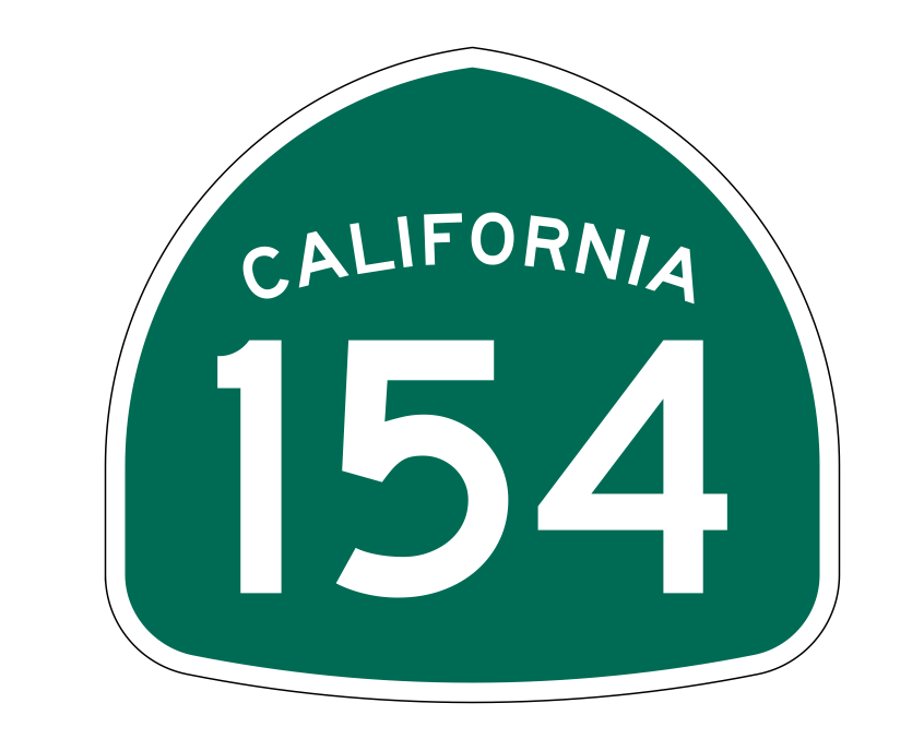California State Route 154 Sticker Decal R1225 Highway Sign - Winter Park Products