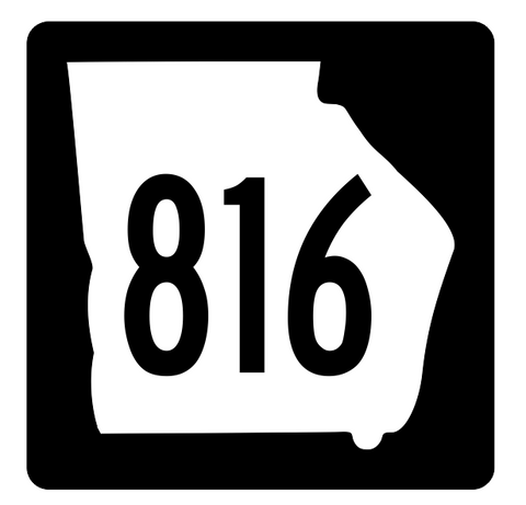 Georgia State Route 816 Sticker R4087 Highway Sign Road Sign Decal