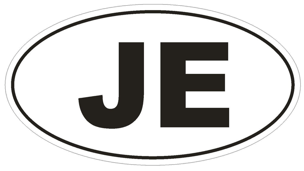 JE Jersey Oval Bumper Sticker or Helmet Sticker D2076 Euro Oval Country Code - Winter Park Products