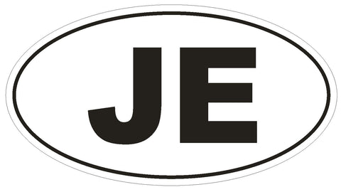JE Jersey Oval Bumper Sticker or Helmet Sticker D2076 Euro Oval Country Code - Winter Park Products