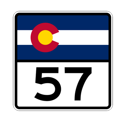 Colorado State Highway 57 Sticker Decal R1805 Highway Sign - Winter Park Products