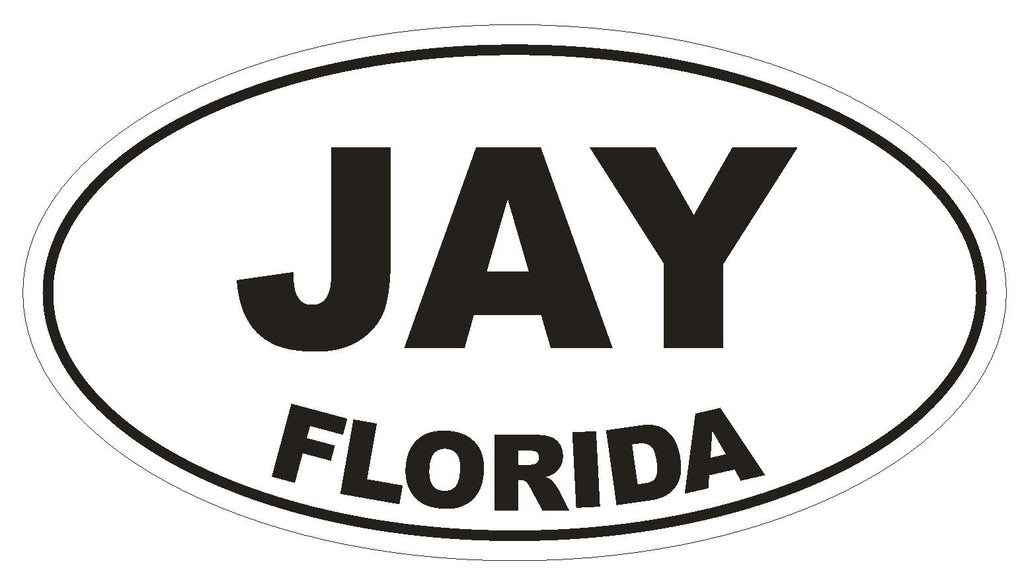 Jay Florida Oval Bumper Sticker or Helmet Sticker D1323 Euro Oval - Winter Park Products