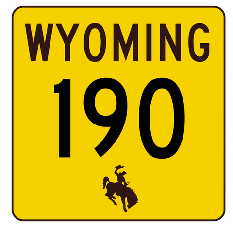 Wyoming Highway 190 Sticker R3450 Highway Sign
