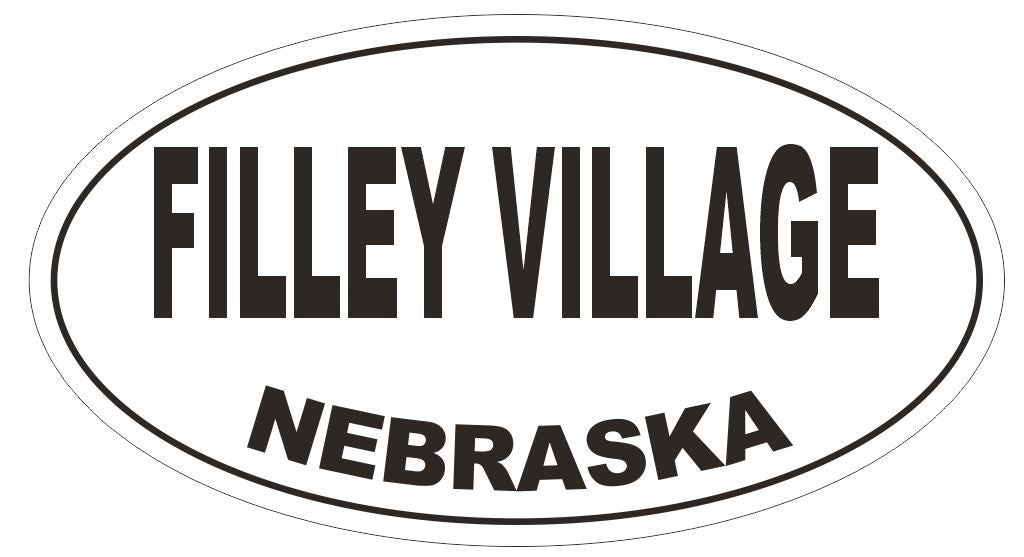 Filley Village Oval Bumper Sticker or Helmet Sticker Oval D5051