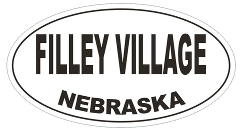 Filley Village Oval Bumper Sticker or Helmet Sticker Oval D5051