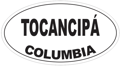 Tocancipa Columbia Oval Bumper Sticker or Helmet Sticker D4861