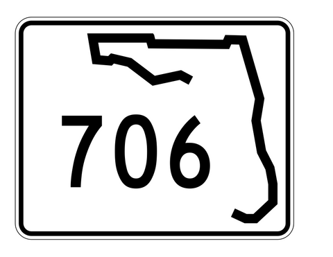 Florida State Road 706 Sticker Decal R1676 Highway Sign - Winter Park Products