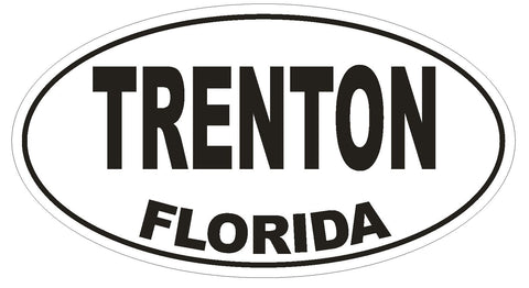 Trenton Florida Oval Bumper Sticker or Helmet Sticker D1606 Euro Oval - Winter Park Products