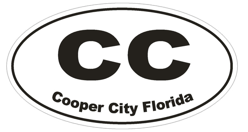 Cooper City Florida Oval Bumper Sticker or Helmet Sticker D1639 Euro Oval - Winter Park Products