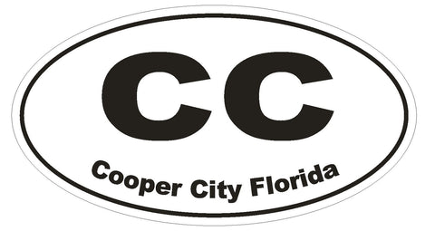 Cooper City Florida Oval Bumper Sticker or Helmet Sticker D1639 Euro Oval - Winter Park Products