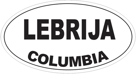 Lebrija Columbia Oval Bumper Sticker or Helmet Sticker D4677