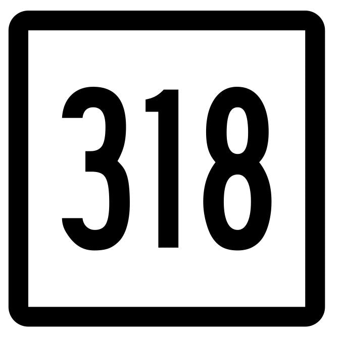 Connecticut State Route 318 Sticker Decal R5245 Highway Route Sign