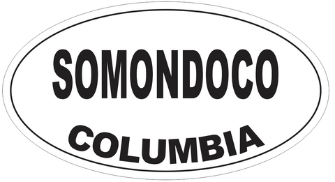 Somondoco Columbia Oval Bumper Sticker or Helmet Sticker D4787
