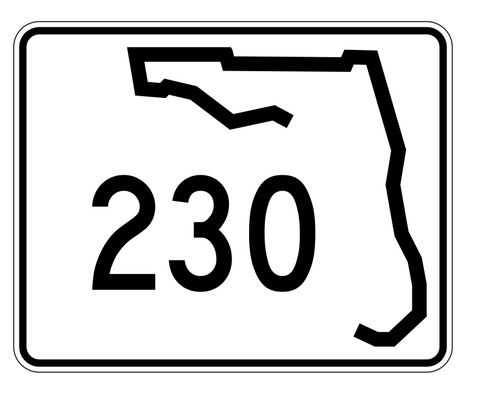 Florida State Road 230 Sticker Decal R1507 Highway Sign - Winter Park Products