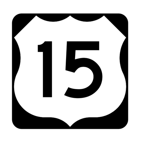 US Route 15 Sticker R1883 Highway Sign Road Sign - Winter Park Products