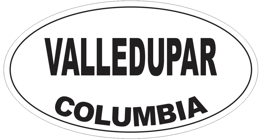 Valledupar Columbia Oval Bumper Sticker or Helmet Sticker D4814