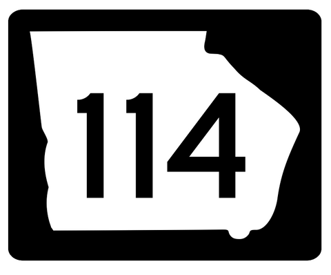Georgia State Route 114 Sticker R3657 Highway Sign