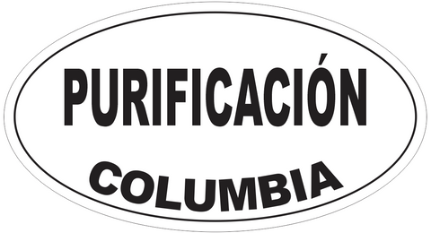 Purificacion Columbia Oval Bumper Sticker or Helmet Sticker D4917