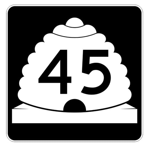 Utah State Highway 45 Sticker Decal R5386 Highway Route Sign