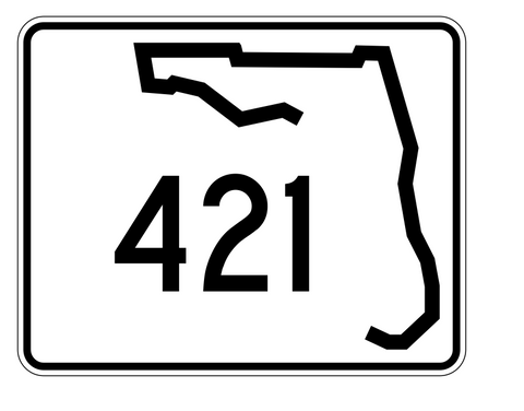 Florida State Road 421 Sticker Decal R1568 Highway Sign - Winter Park Products