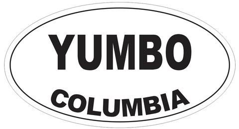 Yumbo Columbia Oval Bumper Sticker or Helmet Sticker D4747