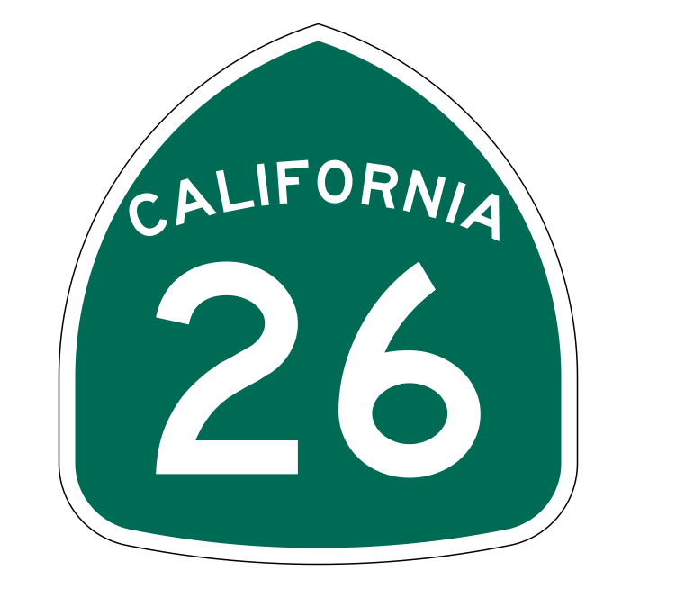 California State Route 26 Sticker Decal R1132 Highway Sign - Winter Park Products