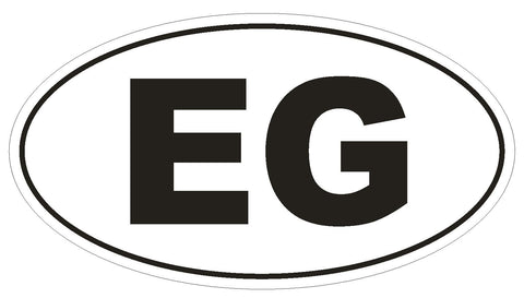 EG Egypt Oval Bumper Sticker or Helmet Sticker D2049 Country Code - Winter Park Products