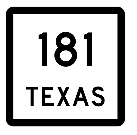 Texas State Highway 181 Sticker Decal R2479 Highway Sign