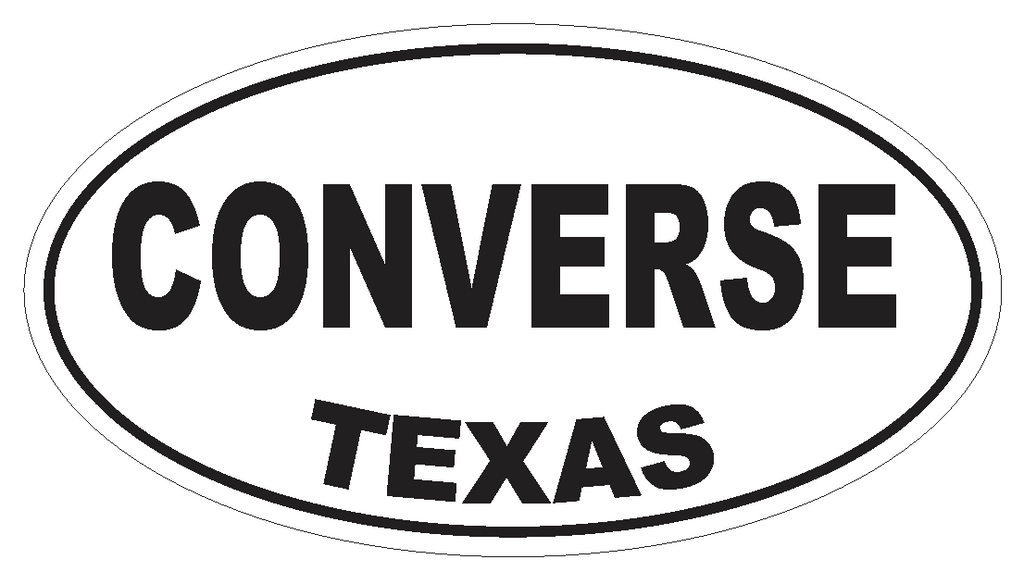 Converse Texas Oval Bumper Sticker or Helmet Sticker D3288 Euro Oval - Winter Park Products