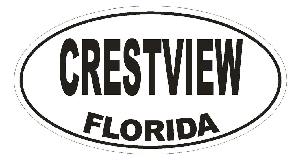 Crestview Florida Oval Bumper Sticker or Helmet Sticker D1472 Euro Oval - Winter Park Products