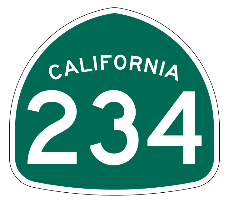 California State Route 234 Sticker Decal R1290 Highway Sign - Winter Park Products