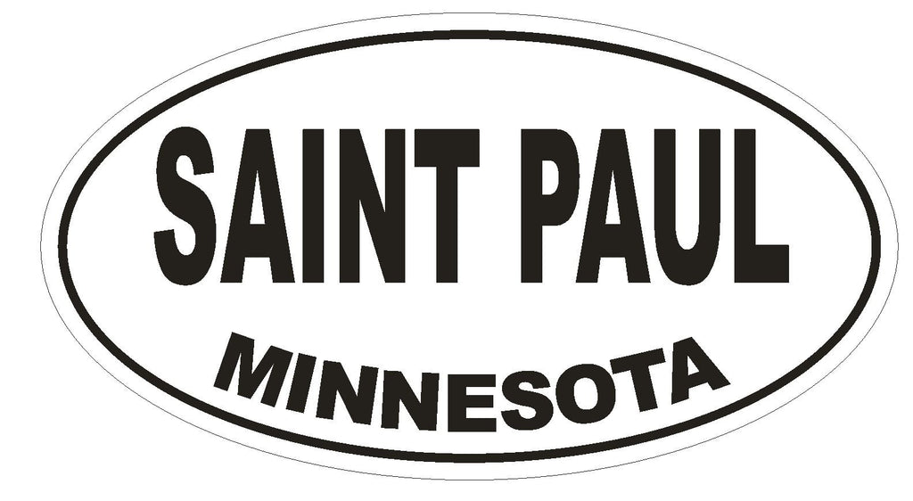 Saint Paul Minnesota Oval Bumper Sticker or Helmet Sticker D1672 Euro Oval - Winter Park Products