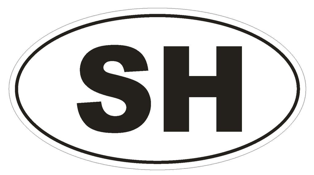 SH Saint Helena Oval Bumper Sticker or Helmet Sticker D2028 Country Code - Winter Park Products