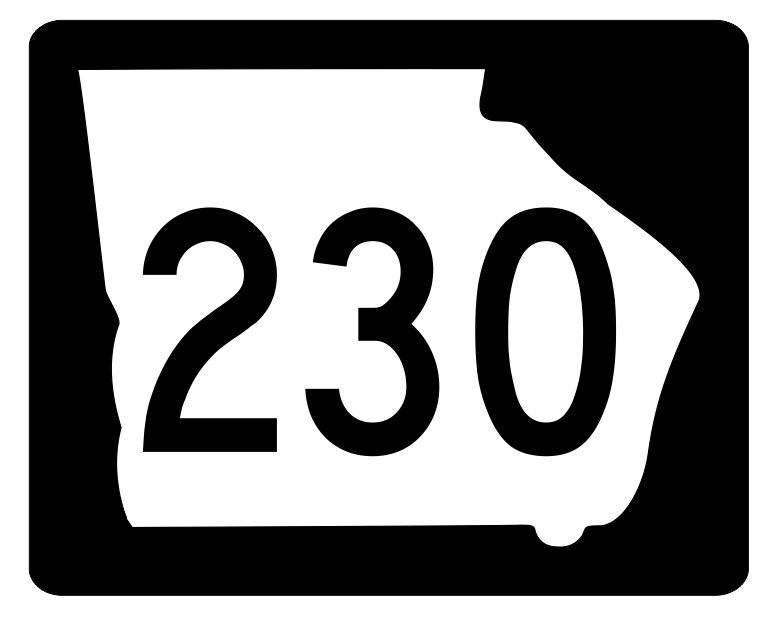 Georgia State Route 230 Sticker R3896 Highway Sign