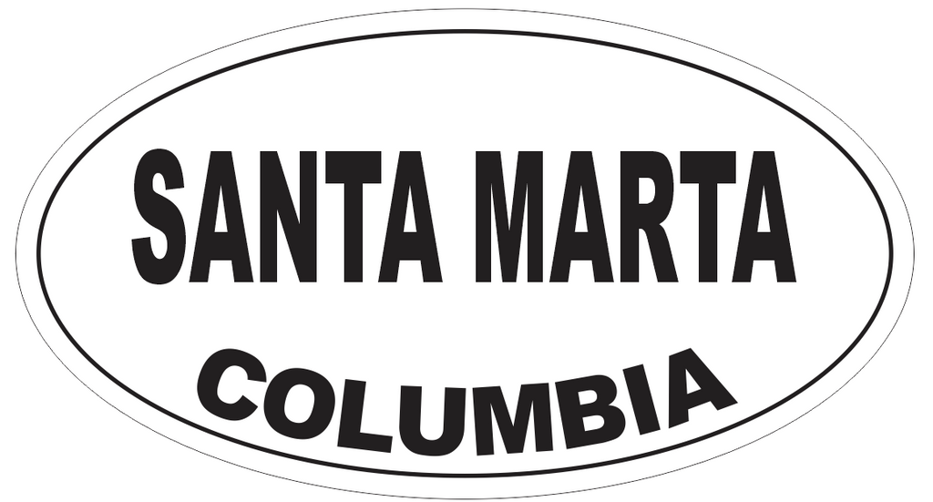 Santa Marta Columbia Oval Bumper Sticker or Helmet Sticker D5450
