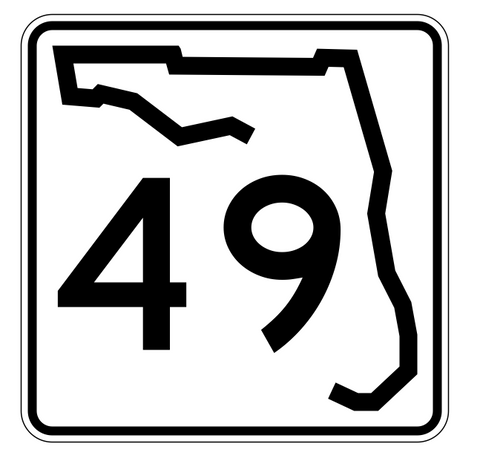Florida State Road 49 Sticker Decal R1383 Highway Sign - Winter Park Products