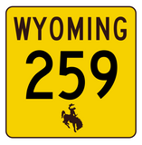 Wyoming Highway 258 Sticker R3490 Highway Sign