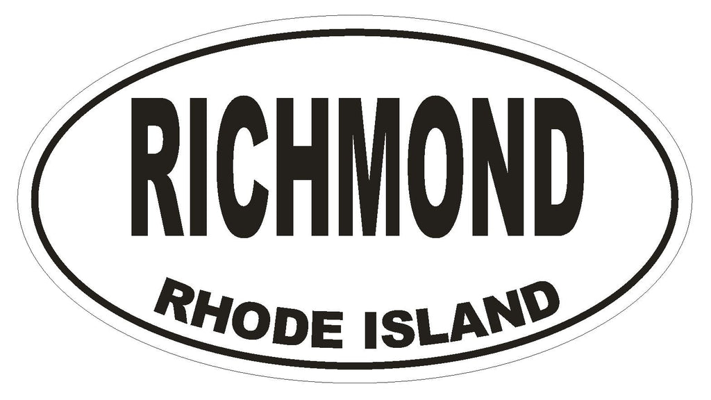Richmond Rhode Island Oval Bumper Sticker or Helmet Sticker D1499 Euro Oval - Winter Park Products